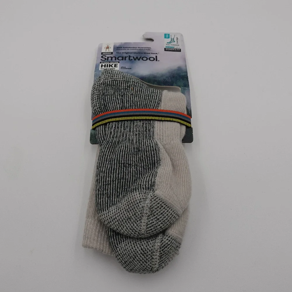 Smartwool Hike Full Cushion Women Small Grey New Merino Wool Crew Socks SW004069